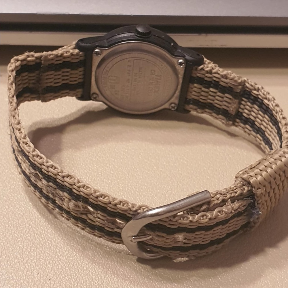 🦋10/$20🦋 Timex Expedition Indiglo Black/Tan Nylon Women's Watch w/Date - Picture 3 of 4